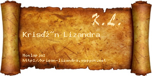 Krisán Lizandra névjegykártya
